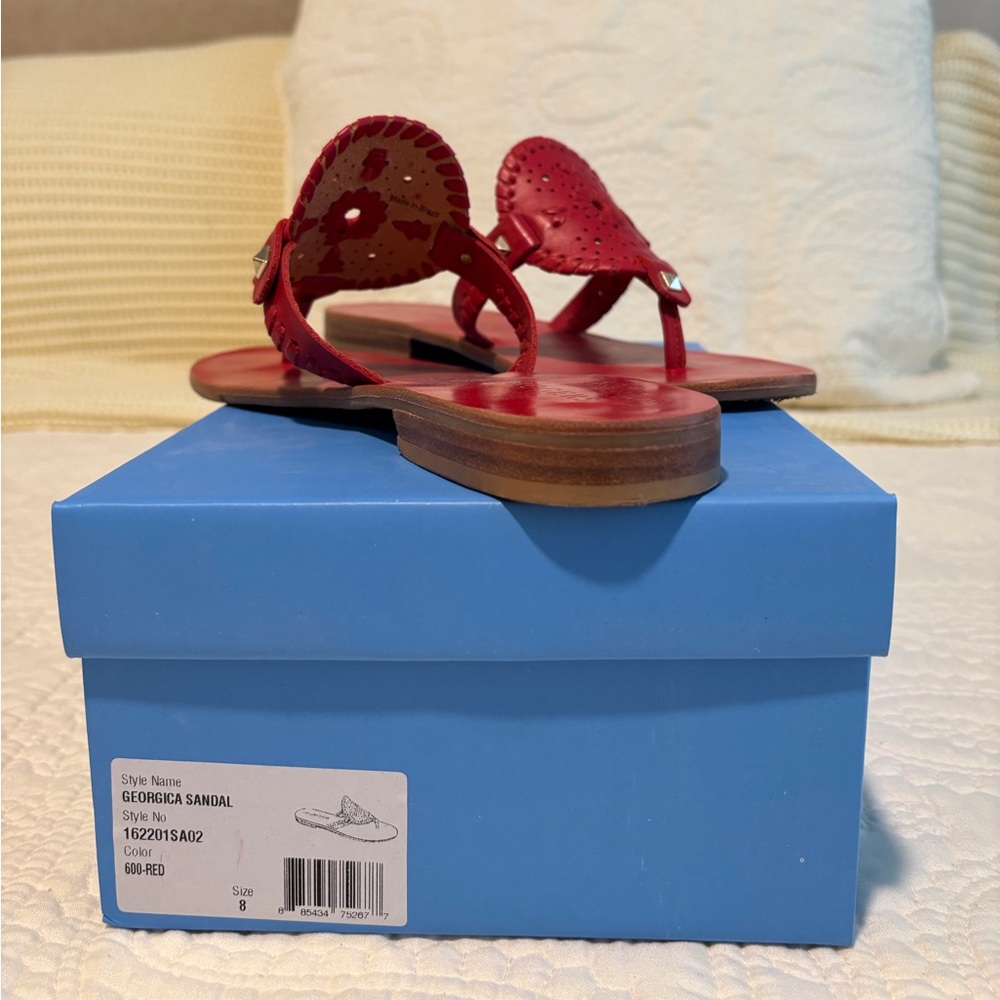 Red Tooled Leather Sandals